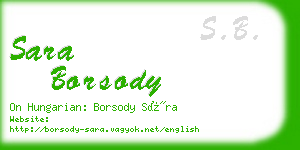 sara borsody business card